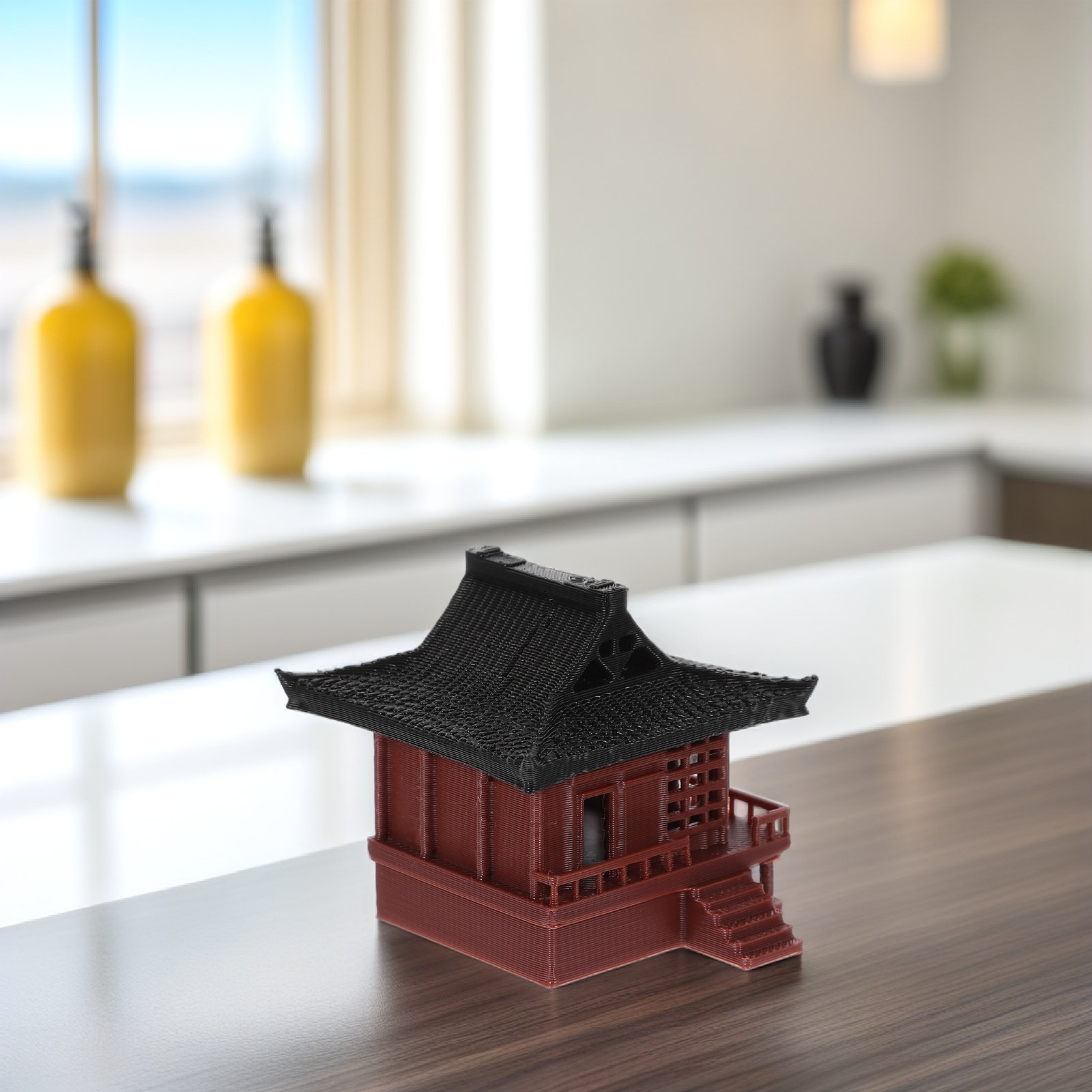 Bonsai Garden With Sand - Ornement miniature de pavillon de style